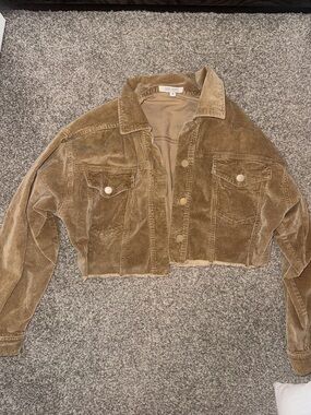 12th Tribe Corduroy Crop Jacket - Brown